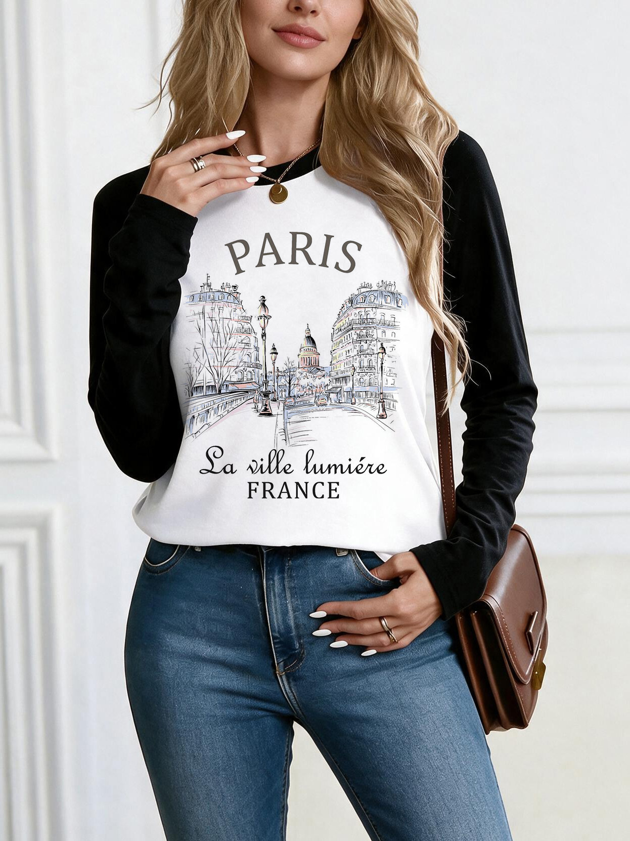 Women'S Fashion Paris - Fashion Bonjour Paris Text Print Tshirt