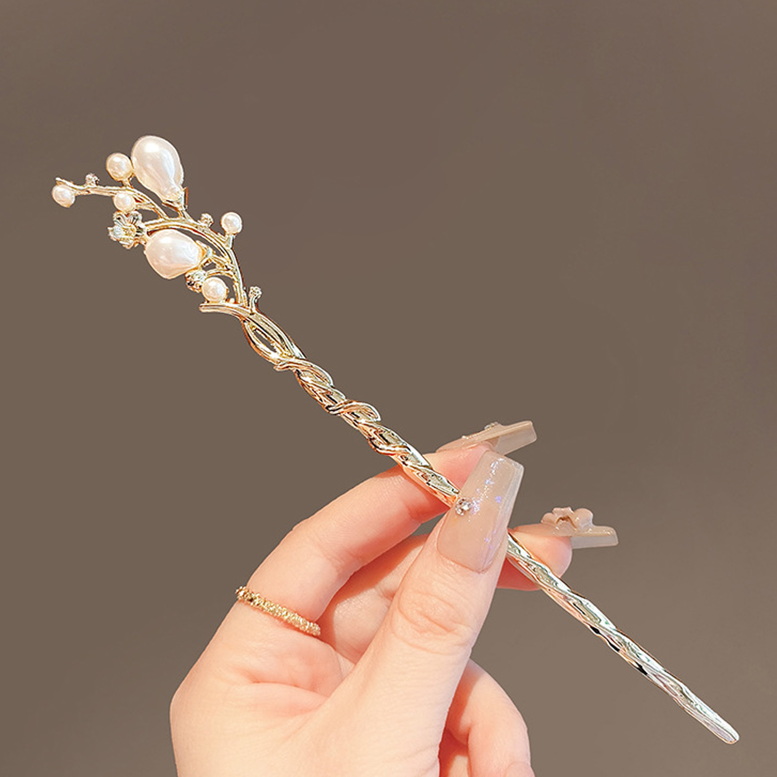 Women Fashion Hair Style - Chinese Style Artificial Pear Hair Sticks