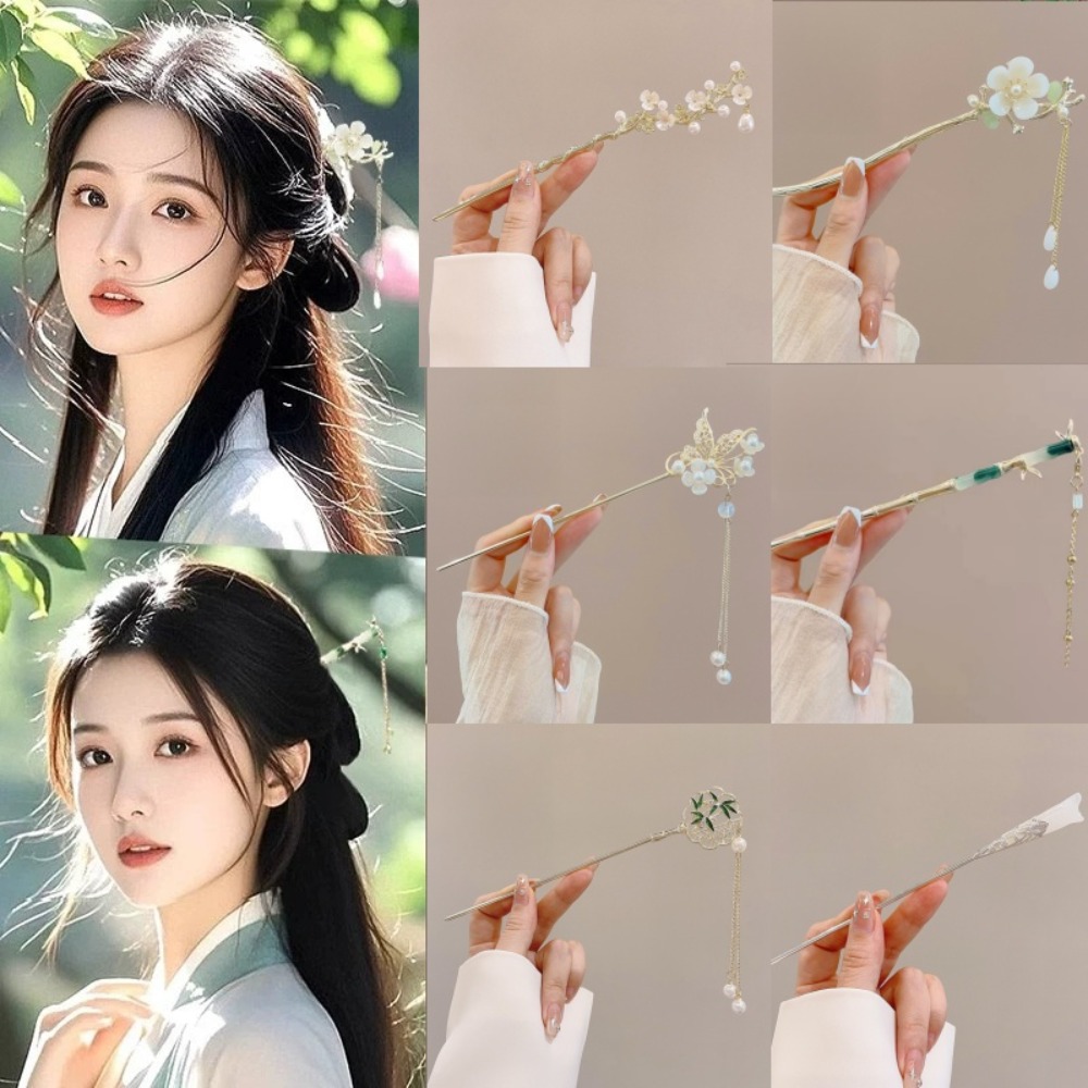 Women Fashion Hair Style - 1/6pcs Elegant Chinese Style Tassel Hair