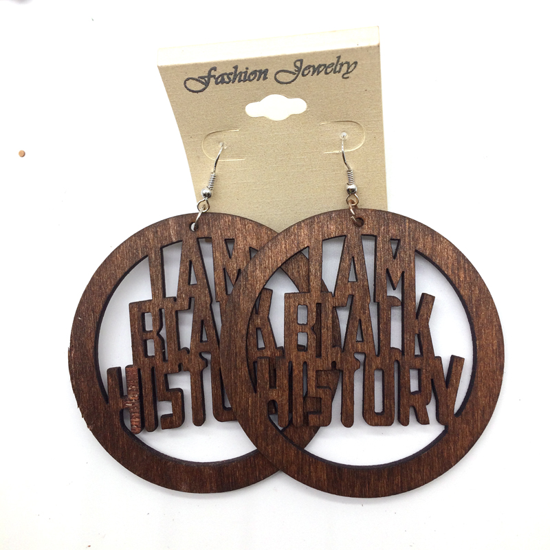 I am Black History Wooden Earr - đánh giá và giá Women Fashion History