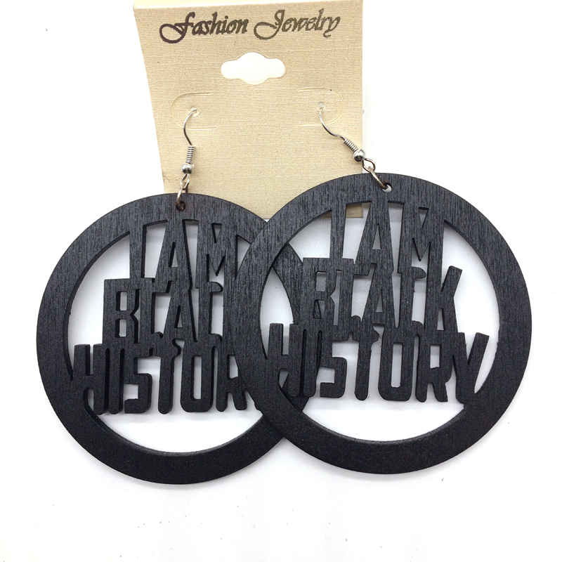I am Black History Wooden Earr - đánh giá và giá Women Fashion History