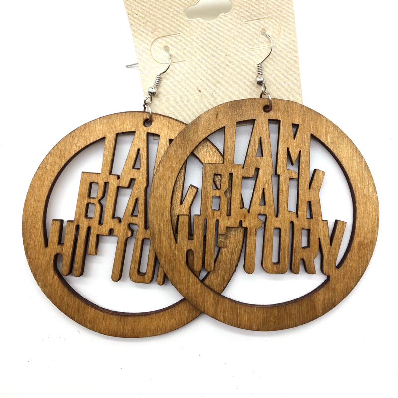 I am Black History Wooden Earr - đánh giá và giá Women Fashion History