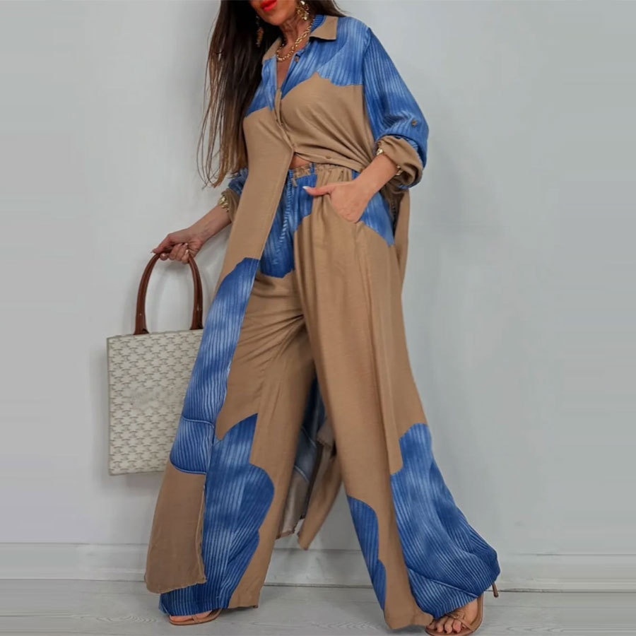 Elegant Lady Set Printed Long  - đánh giá và giá Wide Leg Palazzo Pants