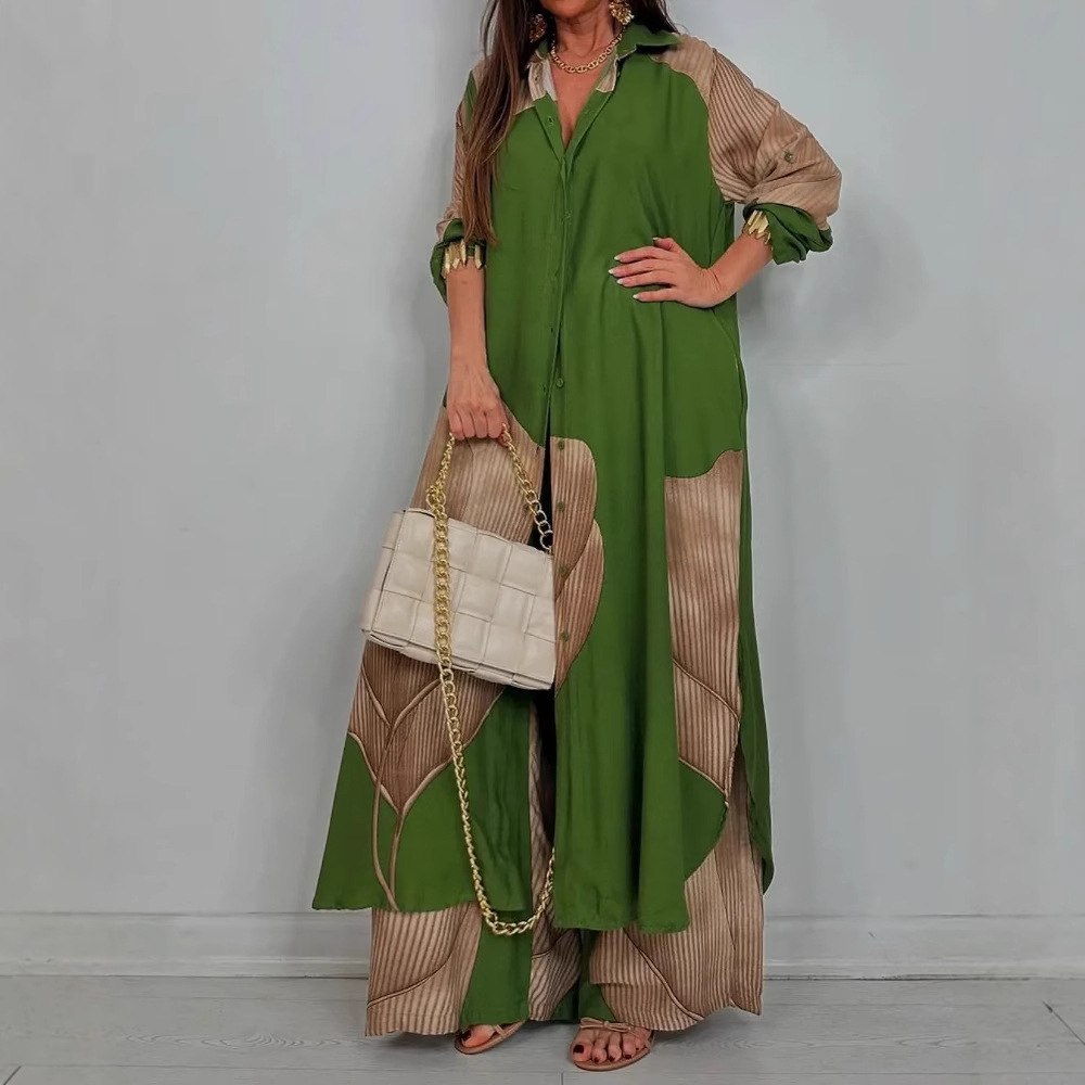 Elegant Lady Set Printed Long  - đánh giá và giá Wide Leg Palazzo Pants