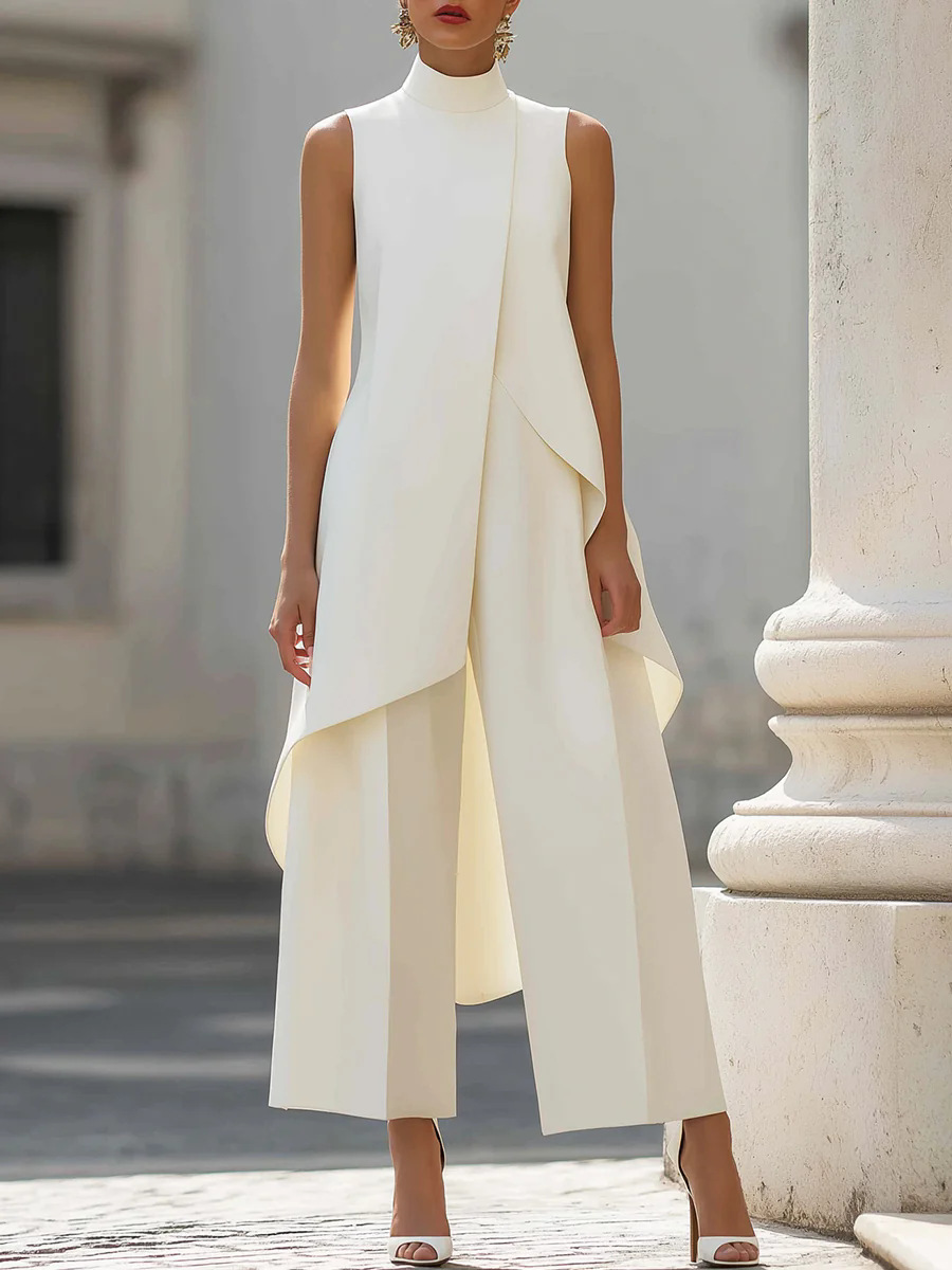 Women Stand Neck Sleeveless La - đánh giá và giá Wide Leg Palazzo Pants