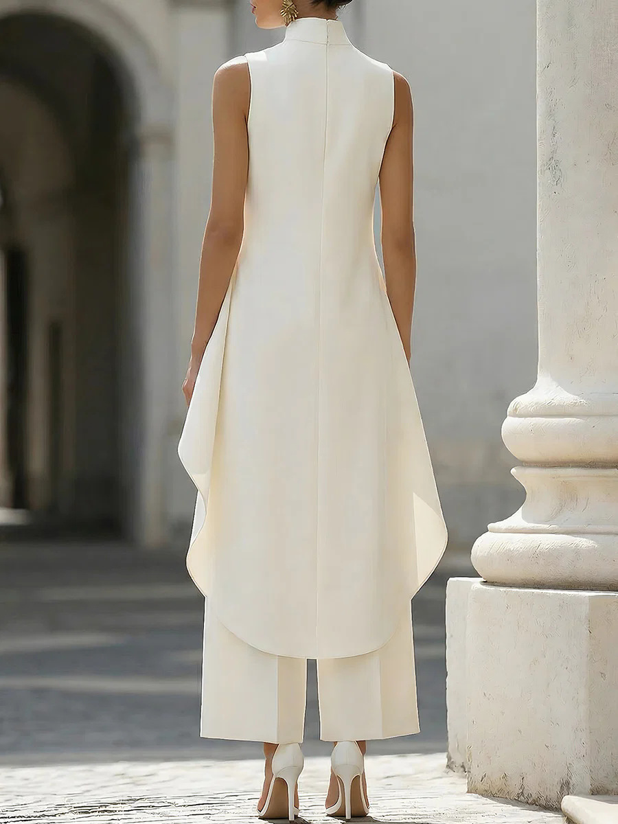 Women Stand Neck Sleeveless La - đánh giá và giá Wide Leg Palazzo Pants