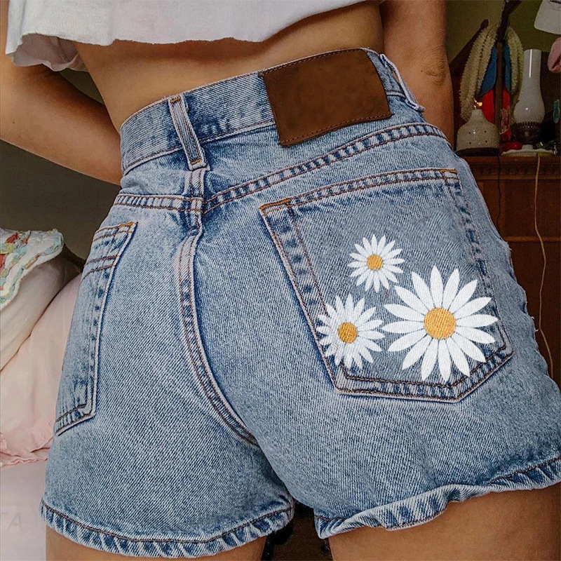 Women Vintage Multi Pocket Emb - đánh giá và giá Denim Shorts Women