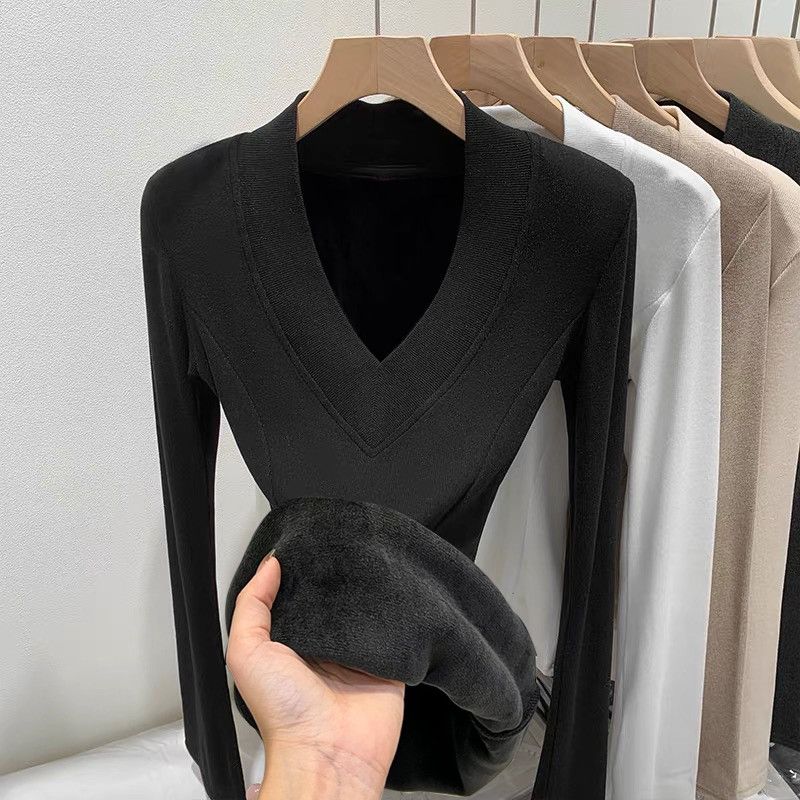 Plus Size Women V Neck Fleece  - đánh giá và giá Women'S Fashion Tops