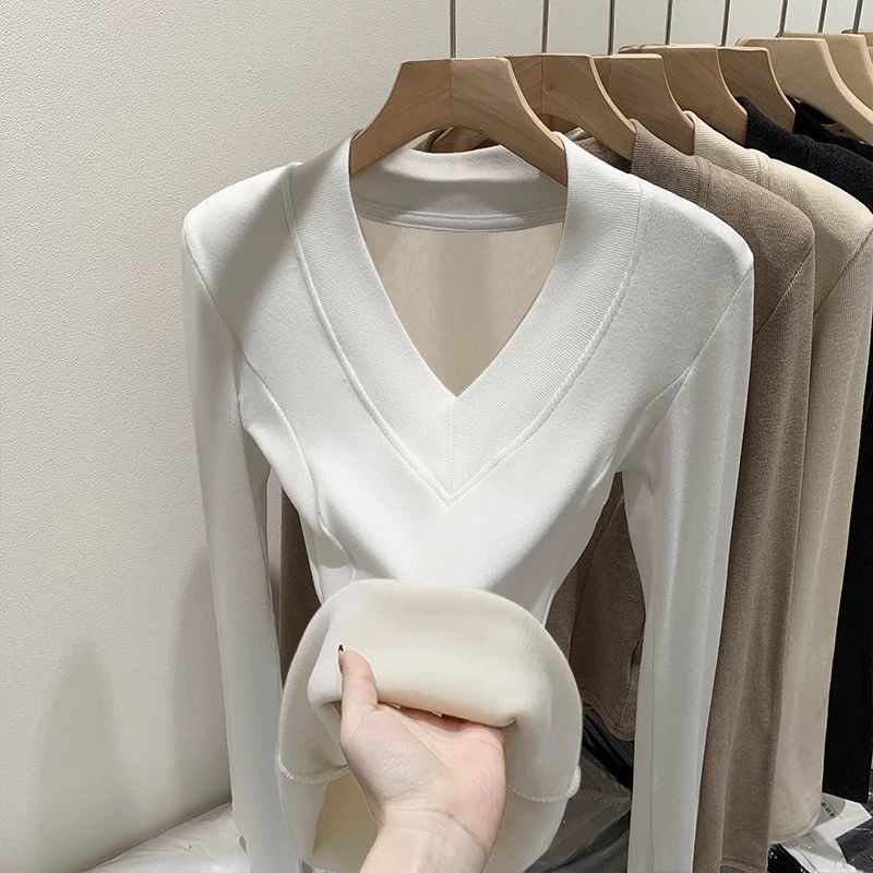 Plus Size Women V Neck Fleece  - đánh giá và giá Women'S Fashion Tops