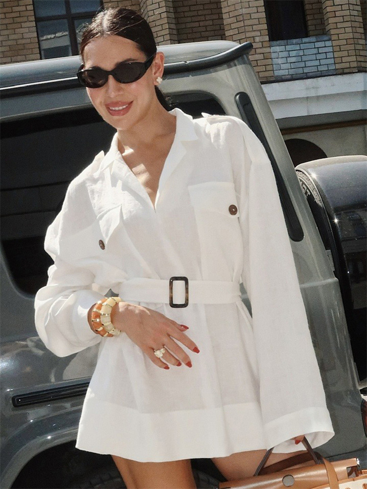 Tossy White Linen 2026 Summer  - đánh giá và giá Women'S Fashion Utility Belt
