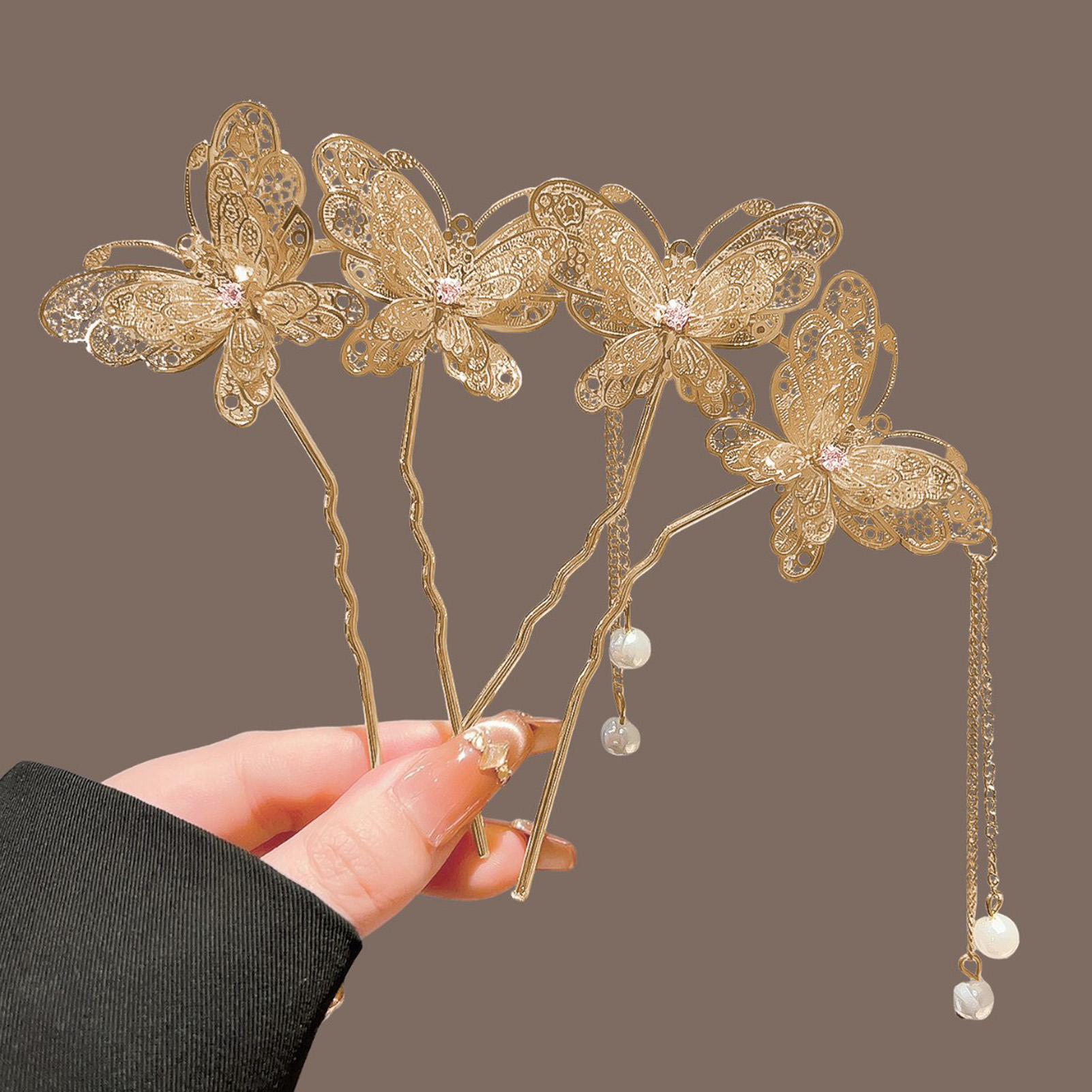 Neo Chinese Double Butterfly T - đánh giá và giá Women Fashion Hair Style