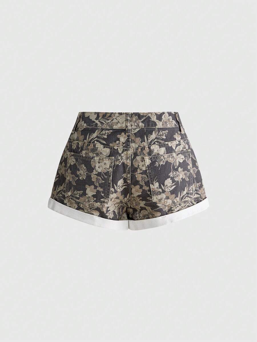 Women Denim Shorts With Floral - đánh giá và giá Denim Shorts Women