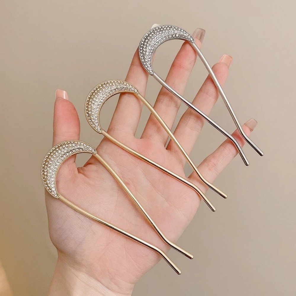 1/2pcs U-Shaped Crystal Hairpi - đánh giá và giá Women Fashion Hair Style