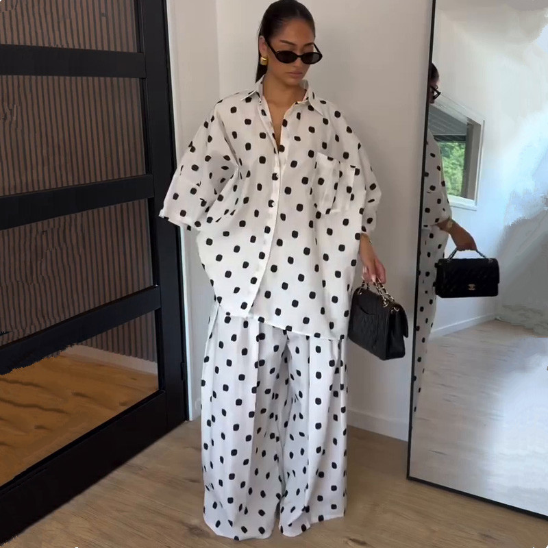 2026 Autumn Fashion Polka Dot  - đánh giá và giá Wide Leg Palazzo Pants
