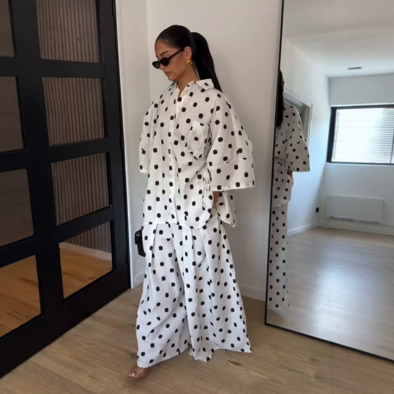 2026 Autumn Fashion Polka Dot  - đánh giá và giá Wide Leg Palazzo Pants