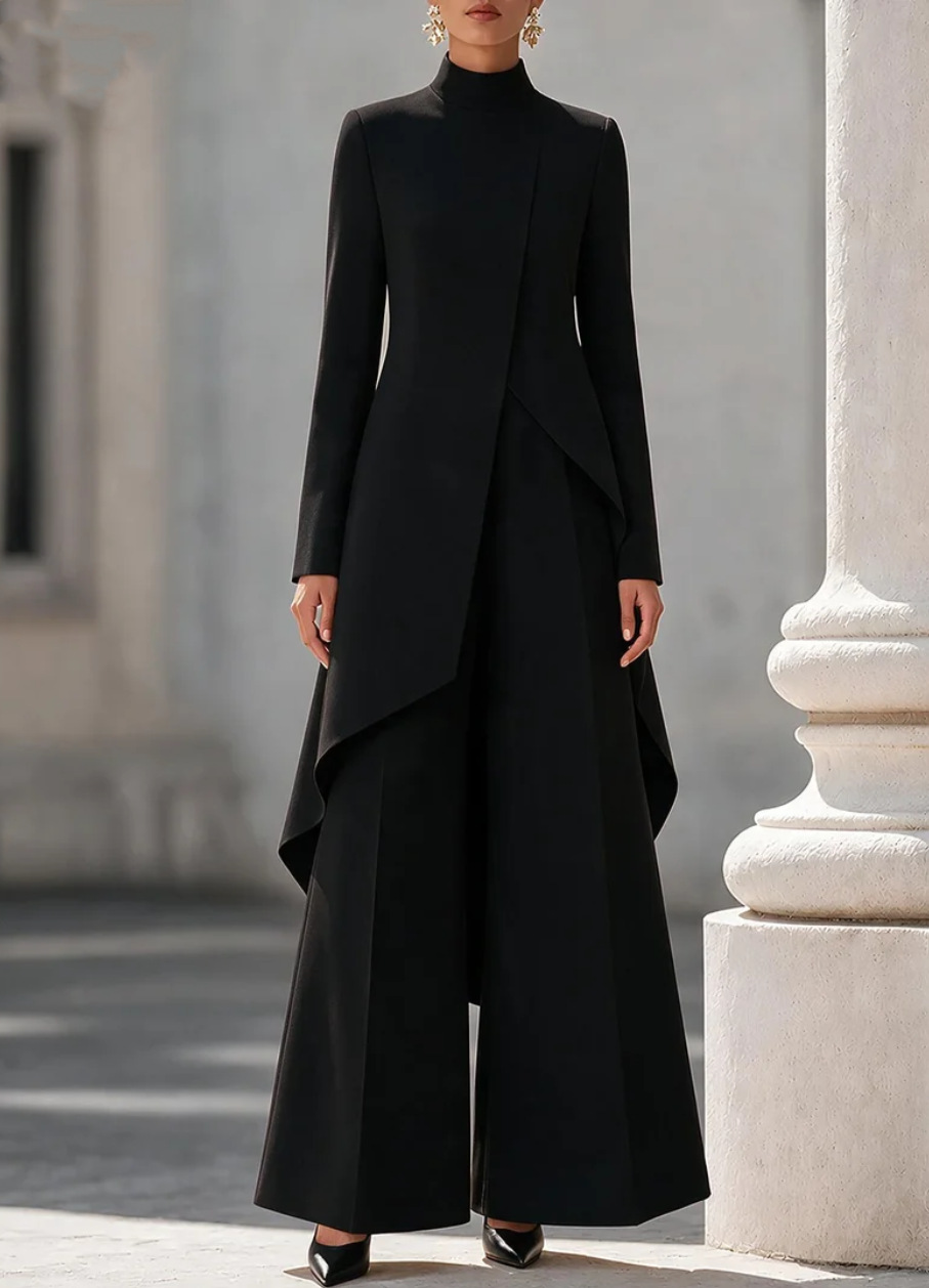 Women Two Piece Outfit Mock Ne - đánh giá và giá Wide Leg Palazzo Pants