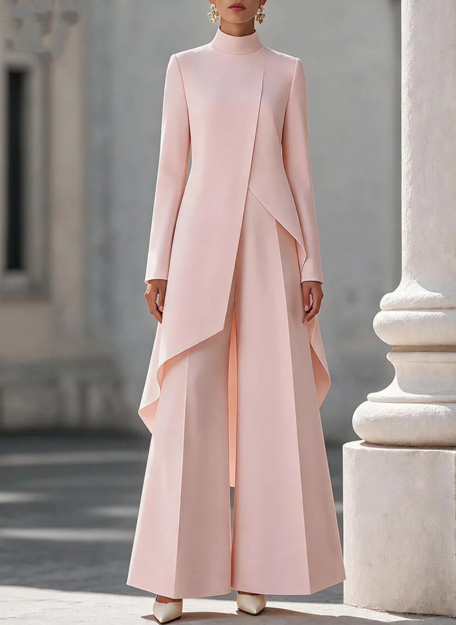 Women Two Piece Outfit Mock Ne - đánh giá và giá Wide Leg Palazzo Pants