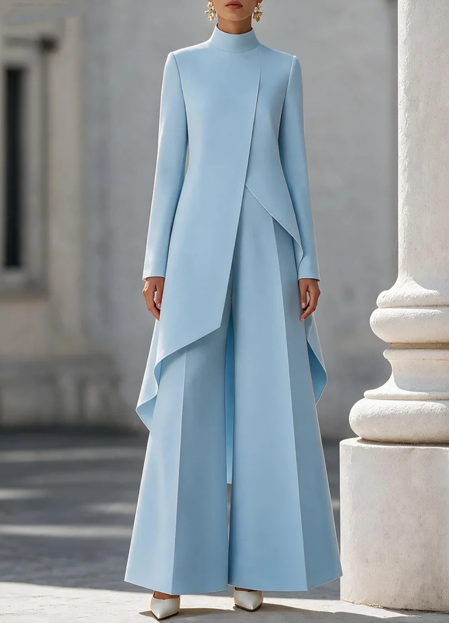 Women Two Piece Outfit Mock Ne - đánh giá và giá Wide Leg Palazzo Pants