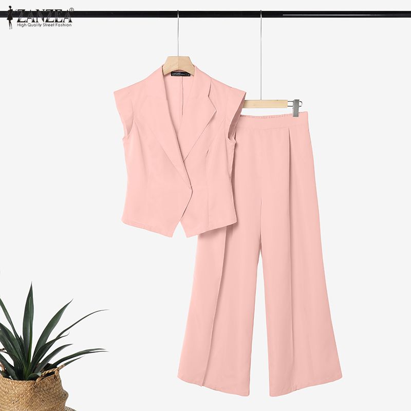 ZANZEA Summer Pleated Outfits  - đánh giá và giá Wide Leg Palazzo Pants
