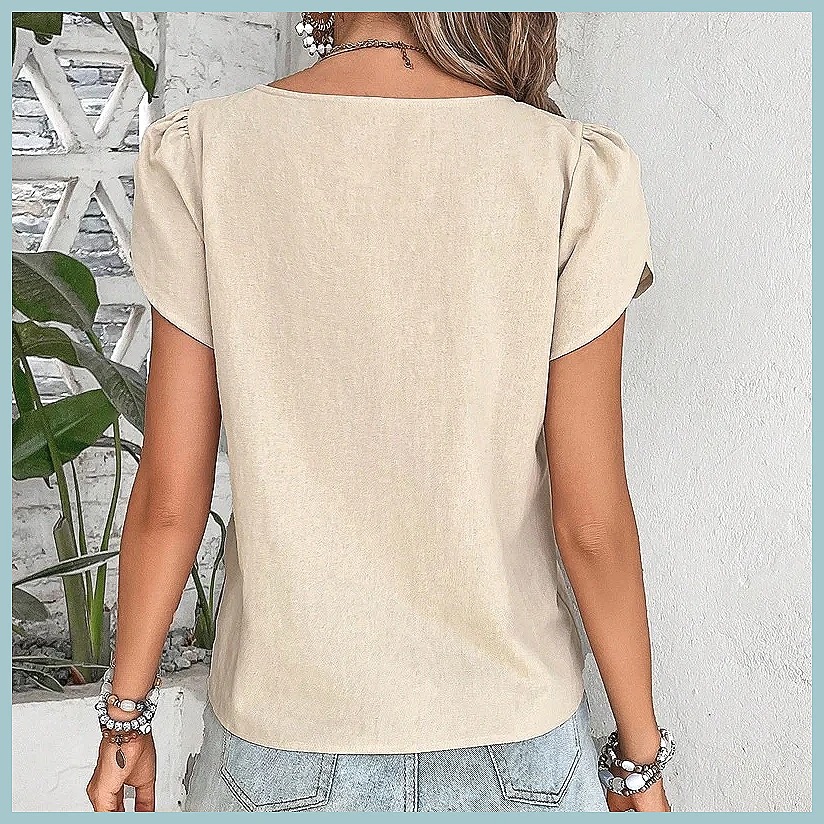 2024 Summer Vintage Solid Colo - đánh giá và giá Women'S Fashion Tops
